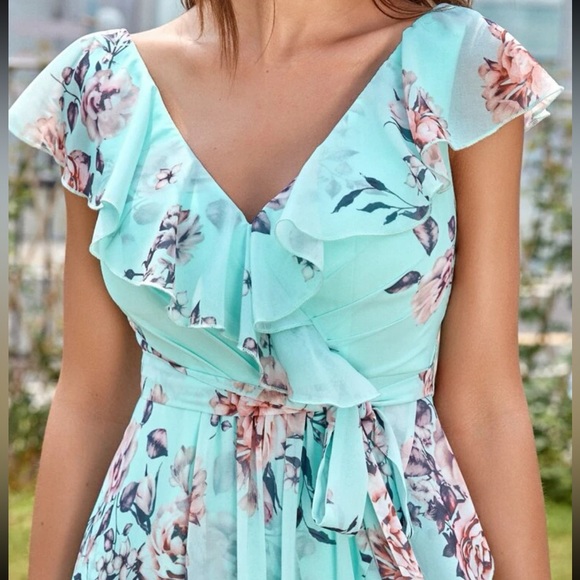 Floral print belted wrap dress - Picture 5 of 5